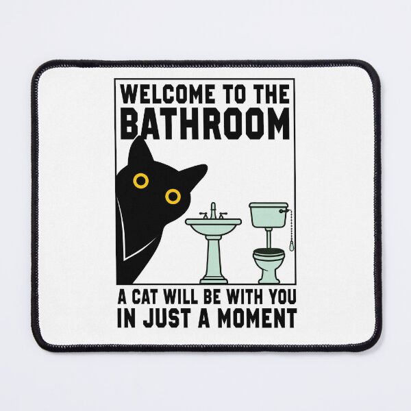 Item preview, Welcome to the Bathroom Cat Vintage designed and sold by PurrfectHome.