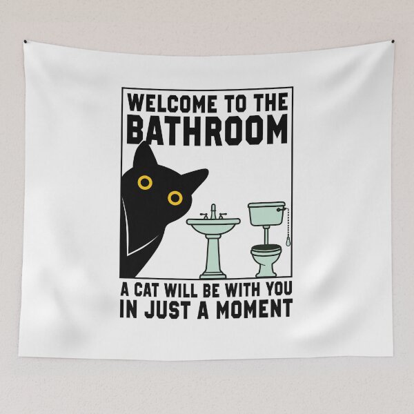 Item preview,  Welcome to the Bathroom Cat Vintage designed and sold by PurrfectHome.