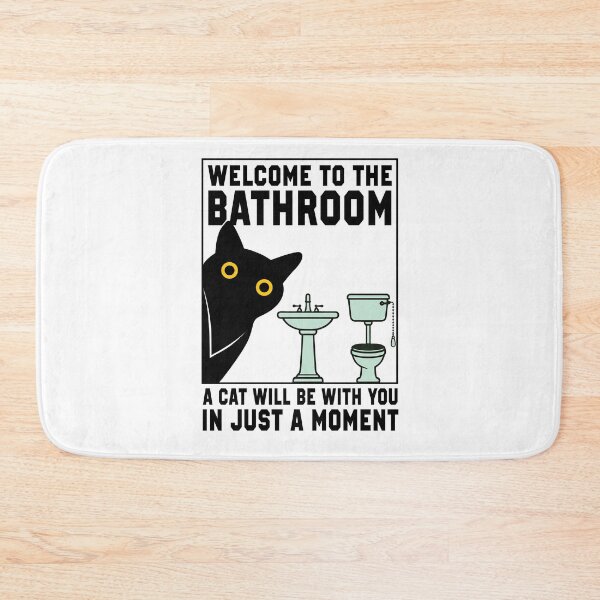Item preview,  Welcome to the Bathroom Cat Vintage designed and sold by PurrfectHome.