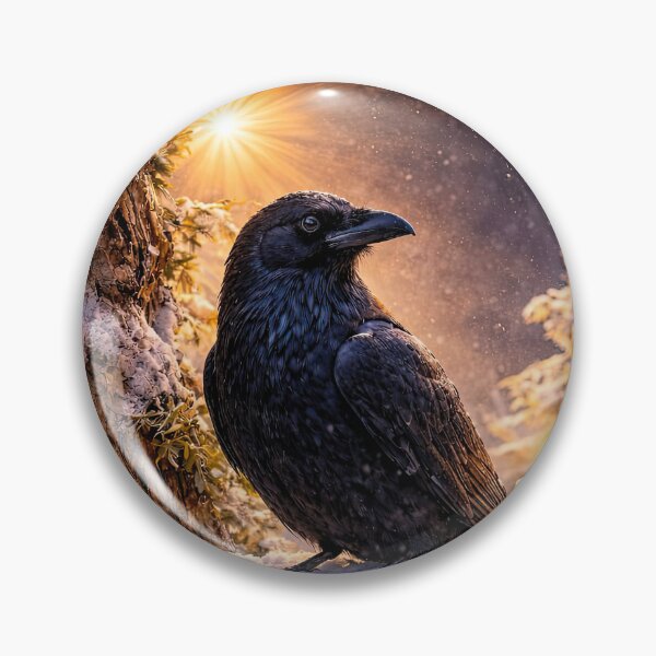 Item preview, Majestic Raven in Snowy Forest Winter Solstice designed and sold by Stephanie Laird.