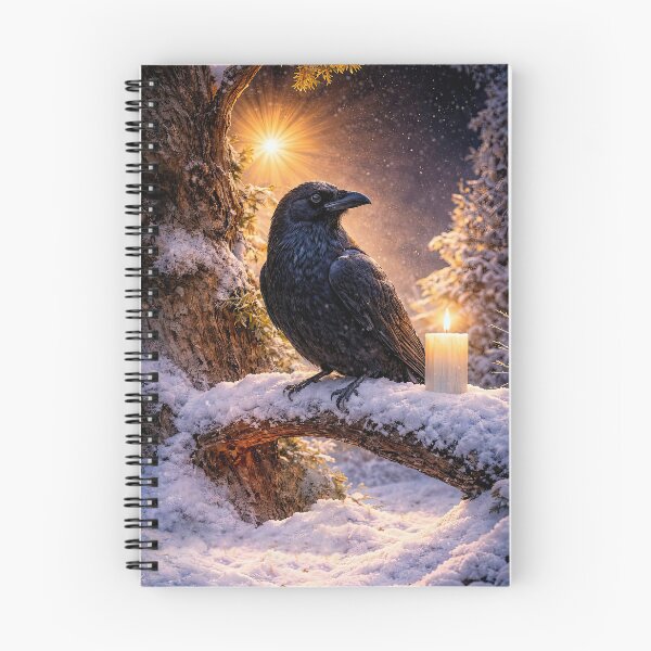 Item preview, Majestic Raven in Snowy Forest Winter Solstice designed and sold by Stephanie Laird.