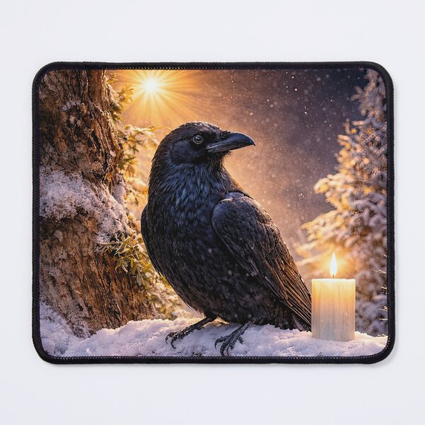 Item preview, Majestic Raven in Snowy Forest Winter Solstice designed and sold by Stephanie Laird.