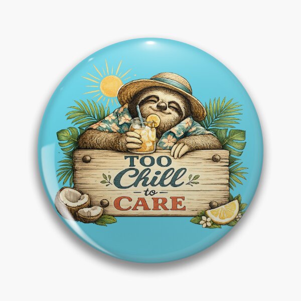Item preview, Too Chill to Care Sloth Vintage Summer Design designed and sold by NowaPrintNest.