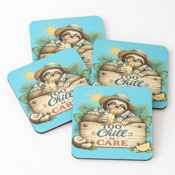 Item preview, Too Chill to Care Sloth Vintage Summer Design designed and sold by NowaPrintNest.
