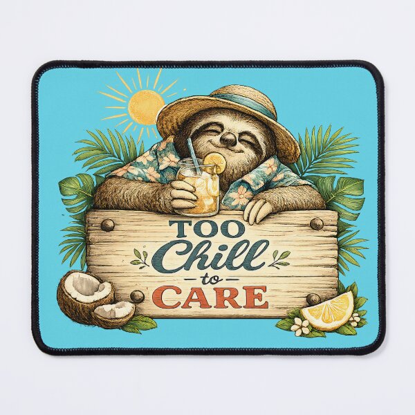 Item preview, Too Chill to Care Sloth Vintage Summer Design designed and sold by NowaPrintNest.