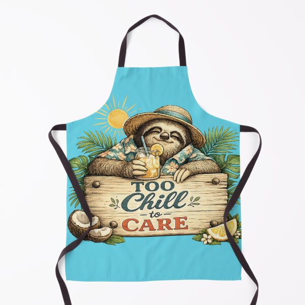 Item preview, Too Chill to Care Sloth Vintage Summer Design designed and sold by NowaPrintNest.