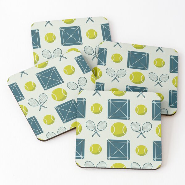 Item preview, Sporty Tennis Rackets & Balls Seamless Pattern – Teal & Yellow Court Vibes designed and sold by Midnight Veil Designs.