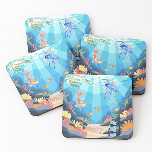 Item preview, Cute Underwater Ocean Illustration – Sea Life Aesthetic Art | Colorful Marine Design designed and sold by Emianartstudio.