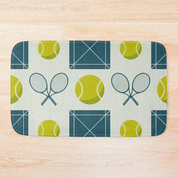 Item preview, Sporty Tennis Rackets & Balls Seamless Pattern – Teal & Yellow Court Vibes designed and sold by Midnight Veil Designs.