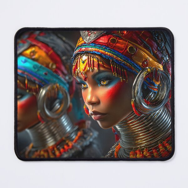 Item preview, Vibrant Cultural Portrait with Elaborate Headgear designed and sold by Artessie.