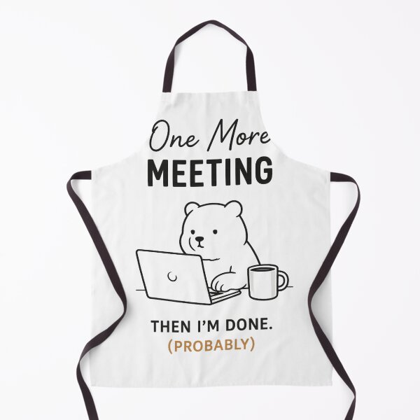 Item preview, One More Meeting Funny Office Bear Design designed and sold by PlayfulPixelCo.