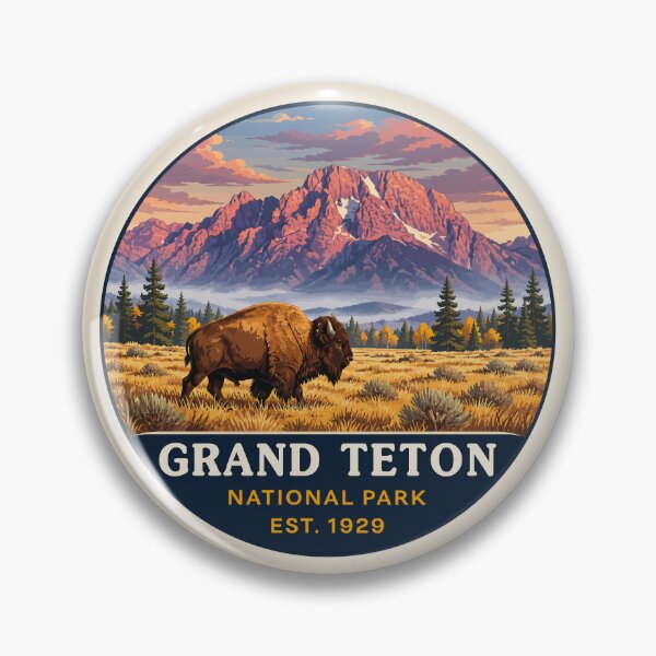 Item preview, Grand Teton National Park Retro Sticker designed and sold by Gideon Emmerich.