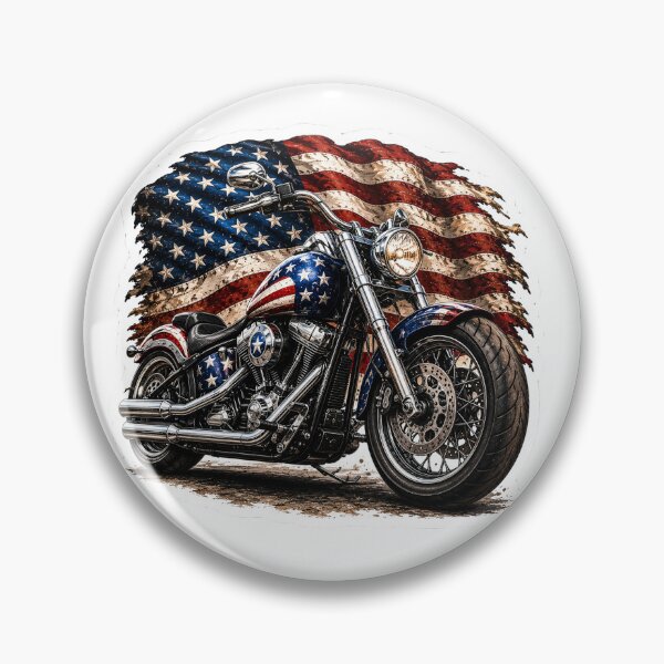 Item preview, American Motorcycle with USA Flag designed and sold by reanacreations.