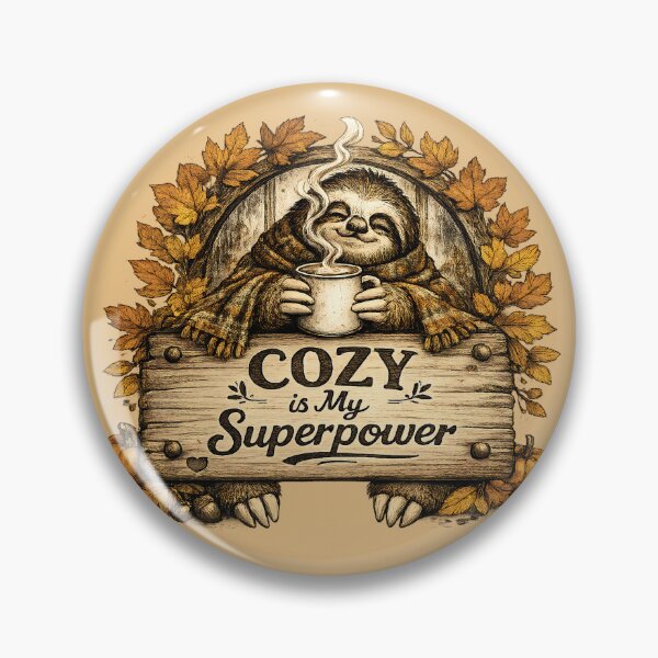 Item preview, Cozy Is My Superpower Sloth Vintage Autumn Design  designed and sold by NowaPrintNest.