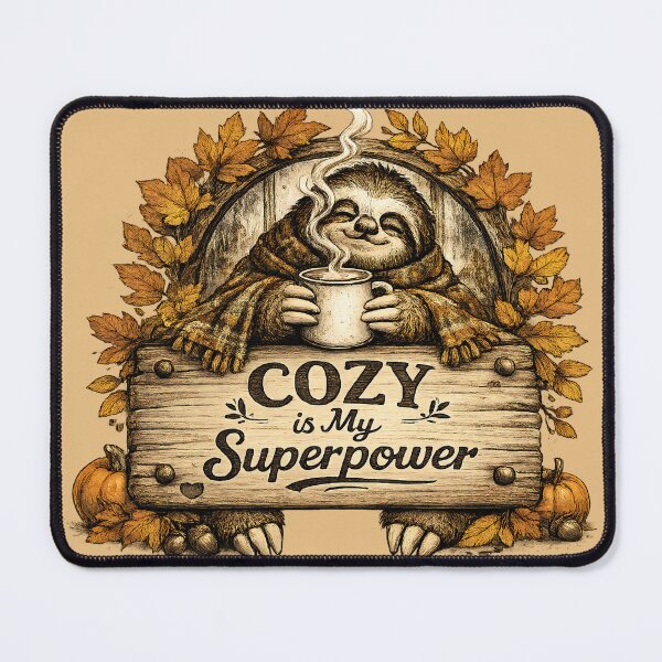 Item preview, Cozy Is My Superpower Sloth Vintage Autumn Design designed and sold by NowaPrintNest.