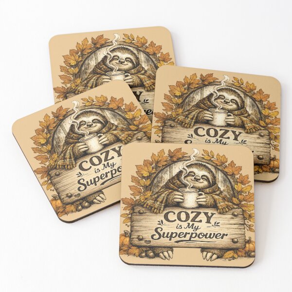 Item preview, Cozy Is My Superpower Sloth Vintage Autumn Design  designed and sold by NowaPrintNest.