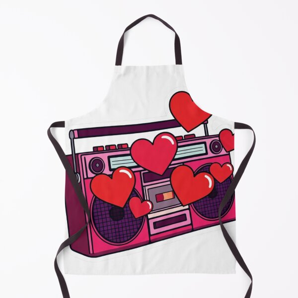Item preview, Retro Pink Boombox Sticker with Floating Red Hearts Y2K Aesthetic designed and sold by GeekStickerLab.