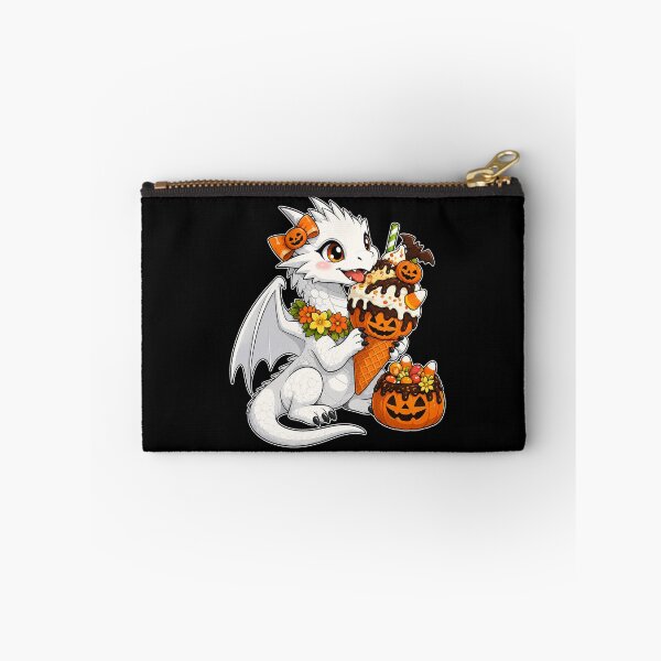 Item preview, Summerween White Dragon with Pumpkin Ice Cream designed and sold by Hatchling Hollow.