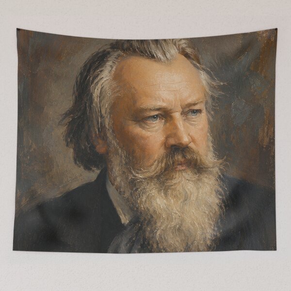 Item preview, Johannes Brahms, German composer and pianist painting. designed and sold by GalleryKauffeld.