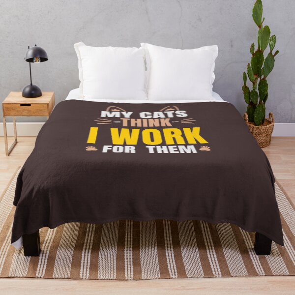 Item preview, My Cats Think I Work For Them Funny Cat Lover Typography T-Shirt designed and sold by HeartAndArtShop.