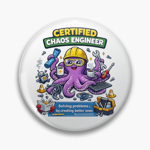 Item preview, Certified Chaos Engineer Funny Octopus Vector designed and sold by wizooo411.