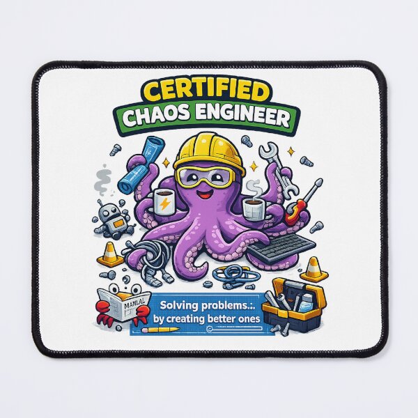 Item preview, Certified Chaos Engineer Funny Octopus Vector designed and sold by wizooo411.