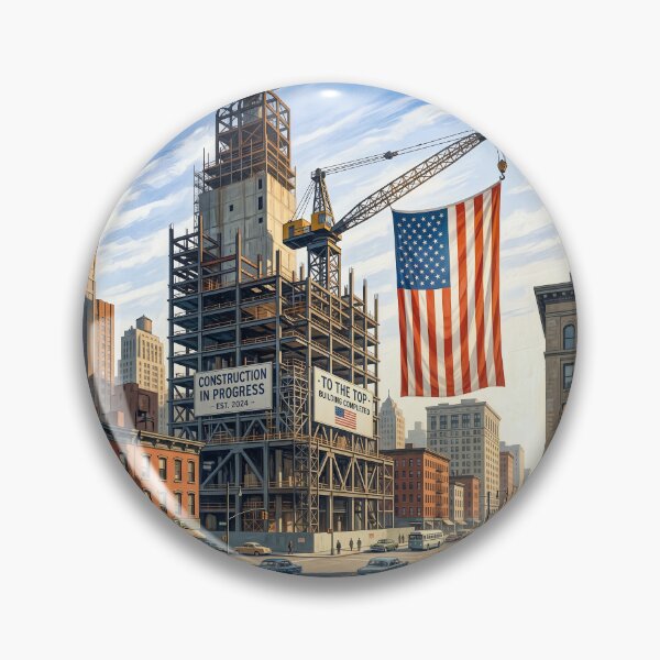 Item preview, American Flag Construction Steel Completion designed and sold by Home Decor Art.