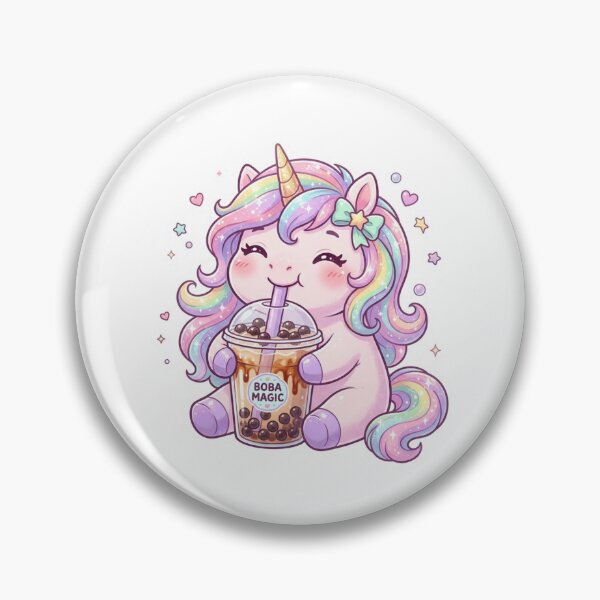 Item preview, Cute Unicorn Drinking Bubble Tea Kawaii Art designed and sold by ajamzbox.