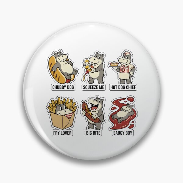 Item preview, Vintage Hippo Fast Food Sticker Pack - Retro Diner & Diner Snack Puns designed and sold by SimpleP.