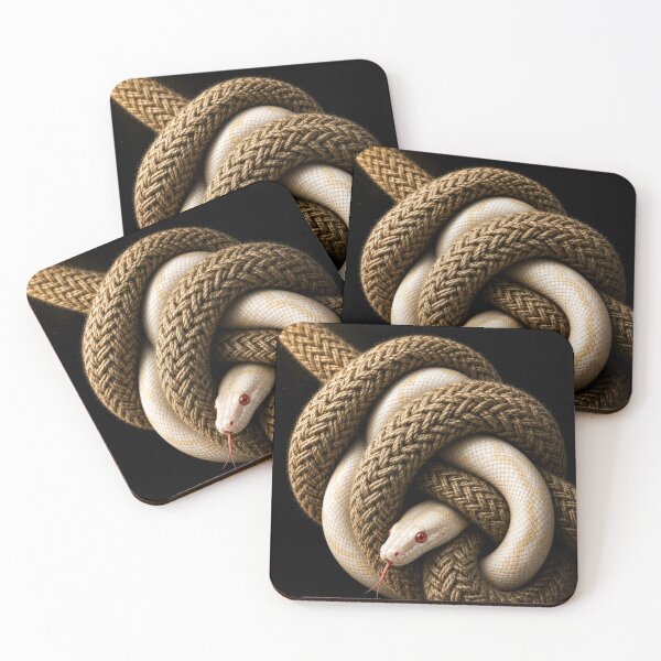 Item preview, Albino Snake Coiled Within Braided Rope | Dark Fine Art designed and sold by Kimberly Palmer.