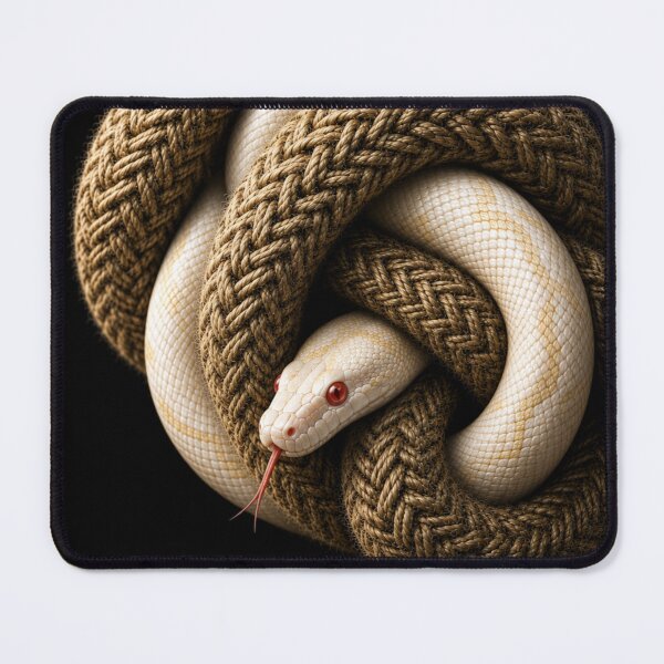 Item preview, Albino Snake Coiled Within Braided Rope | Dark Fine Art designed and sold by Kimberly Palmer.