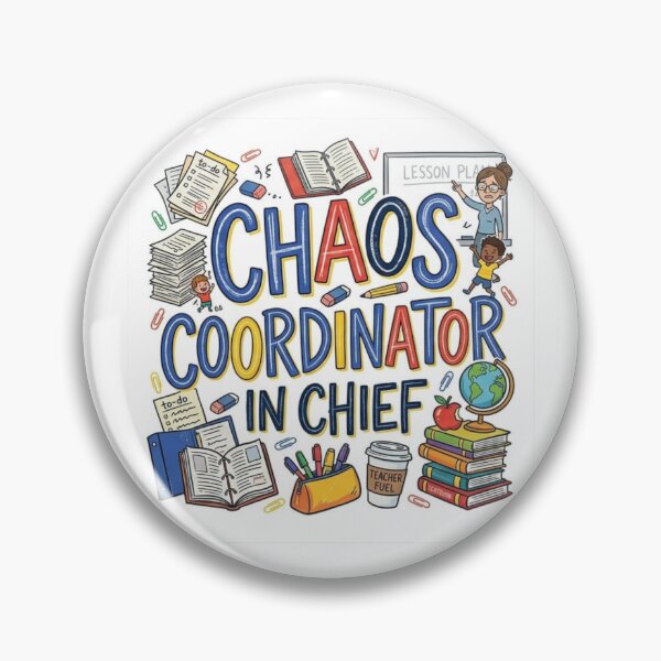 Item preview, Chaos Coordinator In Chief - Cute Whimsical Teacher Sticker designed and sold by Scro-Ciob-Shop.