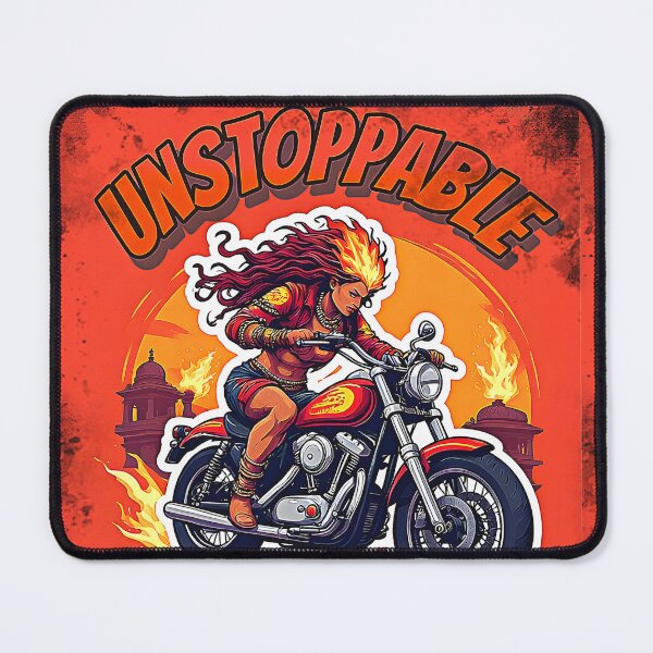 Item preview, Vintage Unstoppable Ride Fiery Biker Goddess designed and sold by Neer arts.