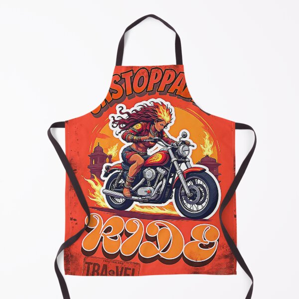 Item preview, Vintage Unstoppable Ride Fiery Biker Goddess designed and sold by Neer arts.