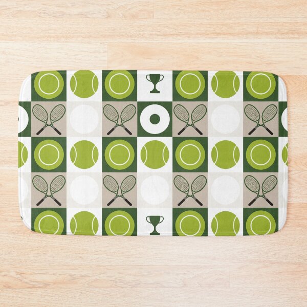 Item preview, Classic Tennis Checkerboard Seamless Pattern – Green & Beige Rackets & Trophies designed and sold by Midnight Veil Designs.