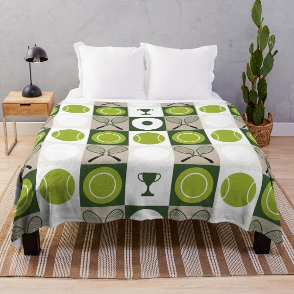 Item preview, Classic Tennis Checkerboard Seamless Pattern – Green & Beige Rackets & Trophies designed and sold by Midnight Veil Designs.