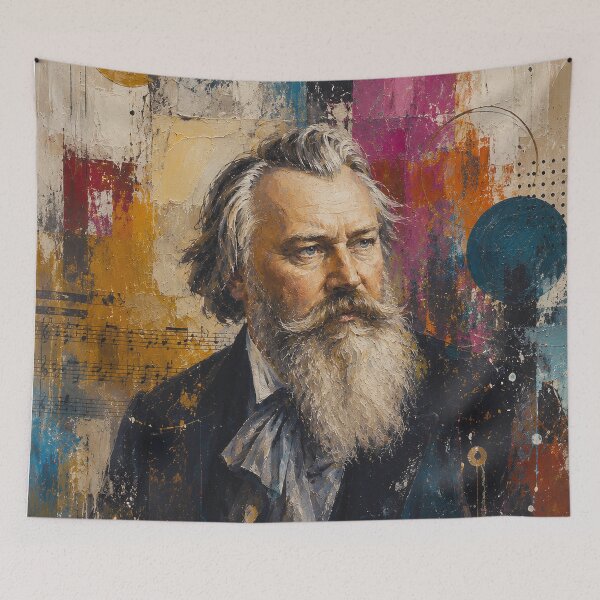 Item preview, German composer and pianist Johannes Brahms painting. designed and sold by GalleryKauffeld.