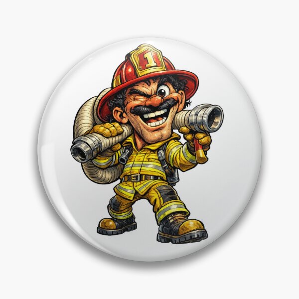 Item preview, Firefighter Cartoon designed and sold by AlexLineArt.
