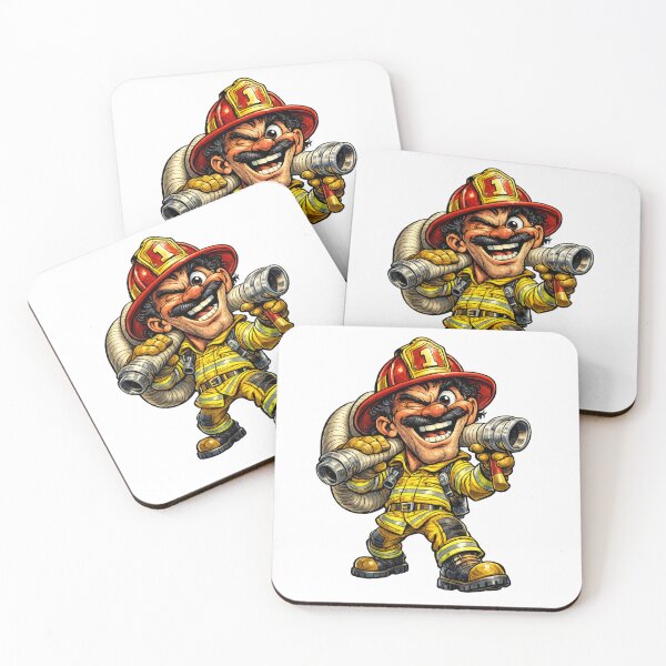 Item preview, Firefighter Cartoon designed and sold by AlexLineArt.