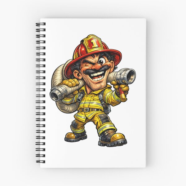 Item preview, Firefighter Cartoon designed and sold by AlexLineArt.
