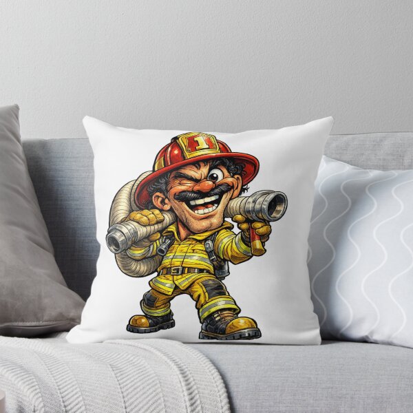Item preview, Firefighter Cartoon designed and sold by AlexLineArt.