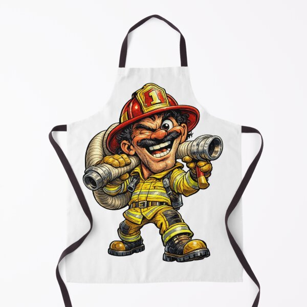 Item preview, Firefighter Cartoon designed and sold by AlexLineArt.