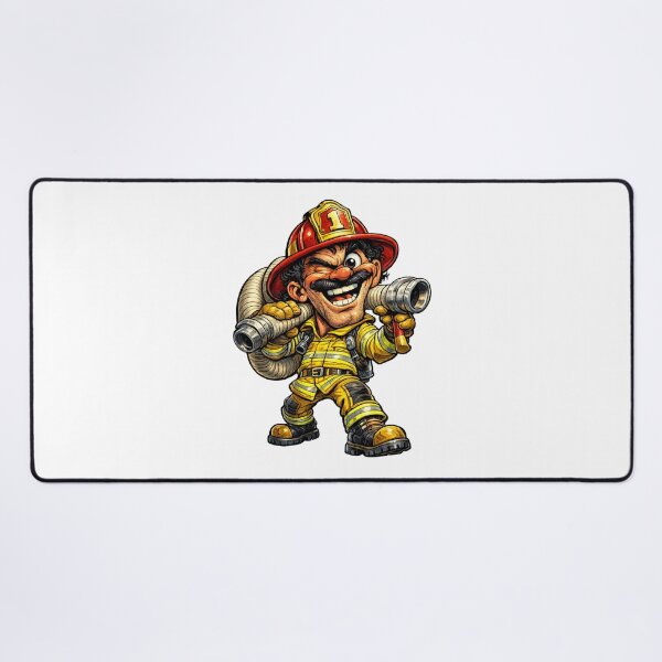 Item preview, Firefighter Cartoon designed and sold by AlexLineArt.
