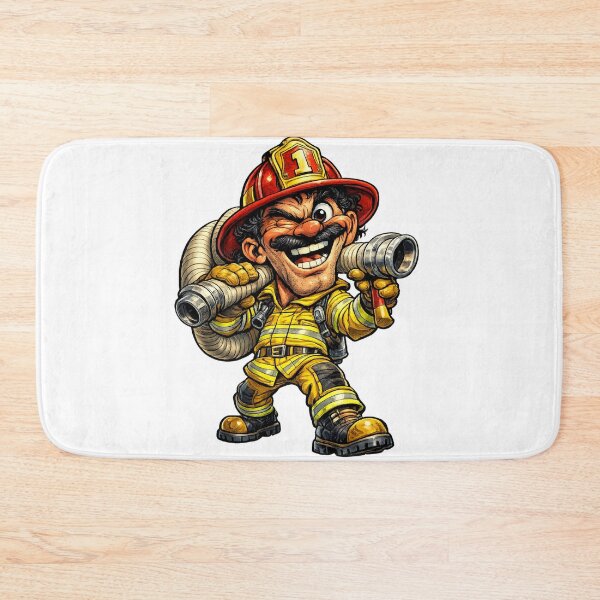 Item preview, Firefighter Cartoon designed and sold by AlexLineArt.