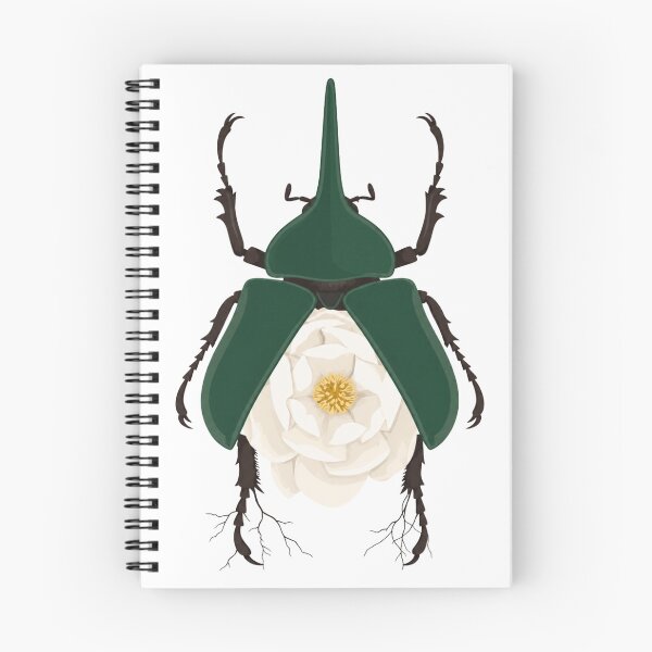 Item preview, Rhinoceros Beetle with White Rose designed and sold by minbadesign.