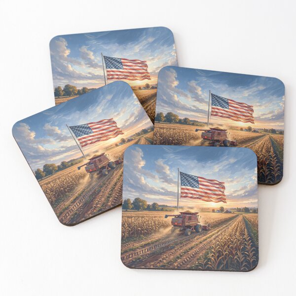 Aperçu de l'œuvre American Flag Corn Field Farm Harvest créée et vendue par Home Decor Art.