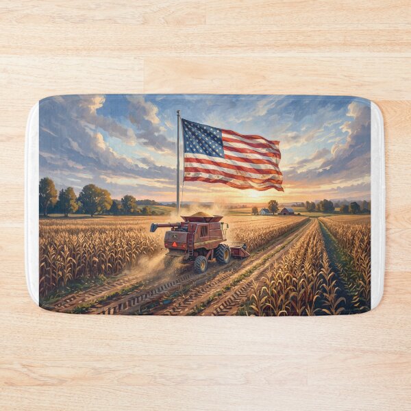 Item preview, American Flag Corn Field Farm Harvest designed and sold by Home Decor Art.