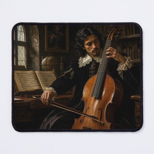 Item preview, Baroque Echoes: The Vintage Oil Painting Art of a Viol Master  designed and sold by DoReMiStudio.