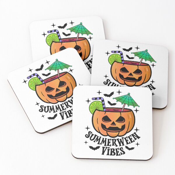 Item preview, Summerween Vibes Jack O'Lantern Cocktail with Bats designed and sold by GlitterArtySVG.