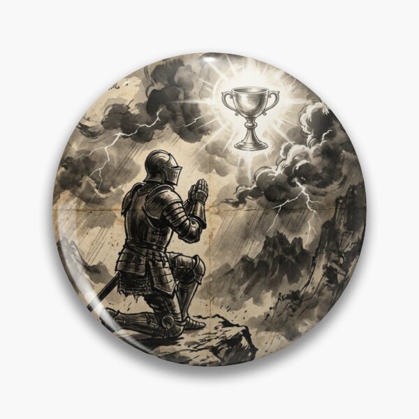 Item preview, Knight Seeking the Holy Grail Sumi-e Ink Wash designed and sold by DuckOddity.